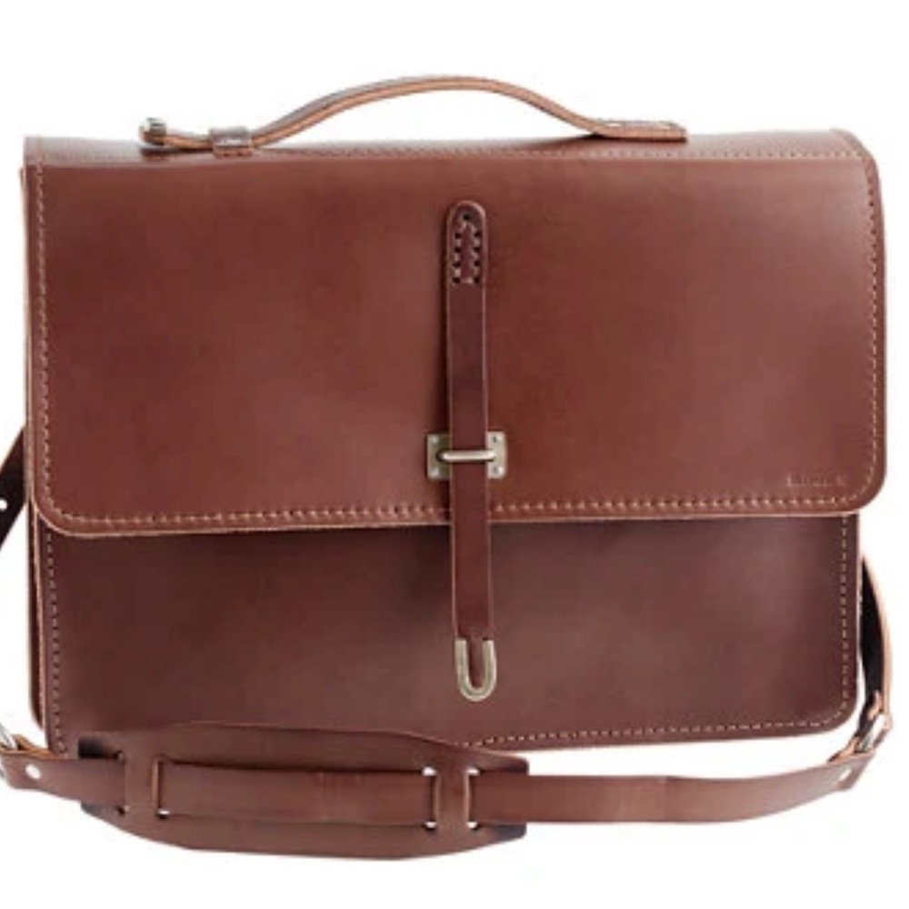 BILLYKIRK “Schoolboy” Burnished Leather Briefcase